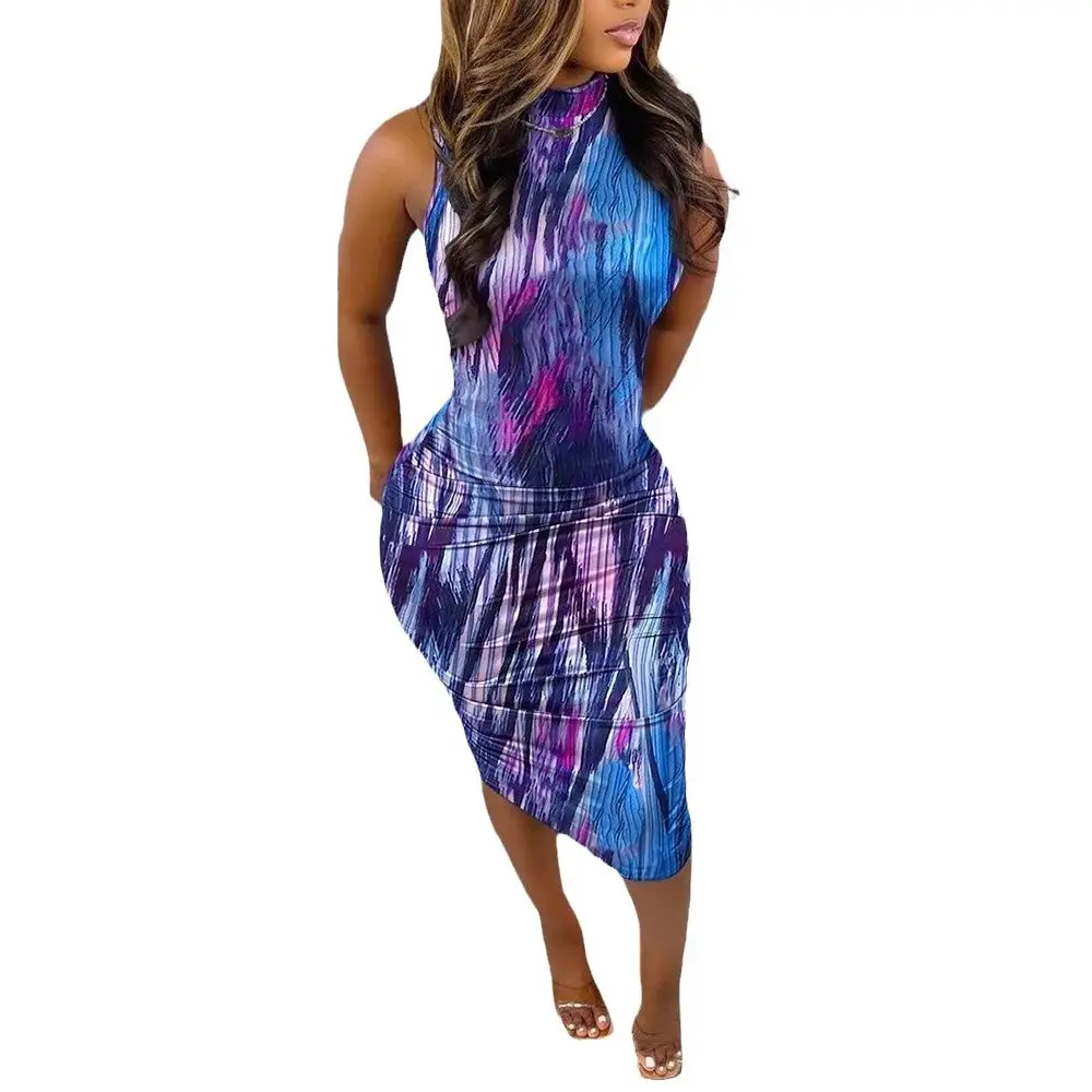 Women's Solid Color Slim Fit Casual Dress Mid Length