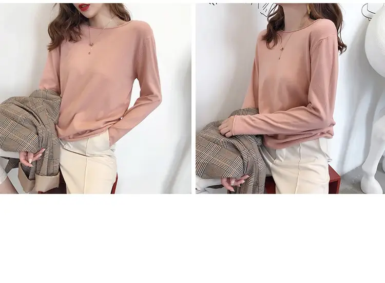 Women Green Knitted Round Neck Sweater Spring 2025 — feature 17