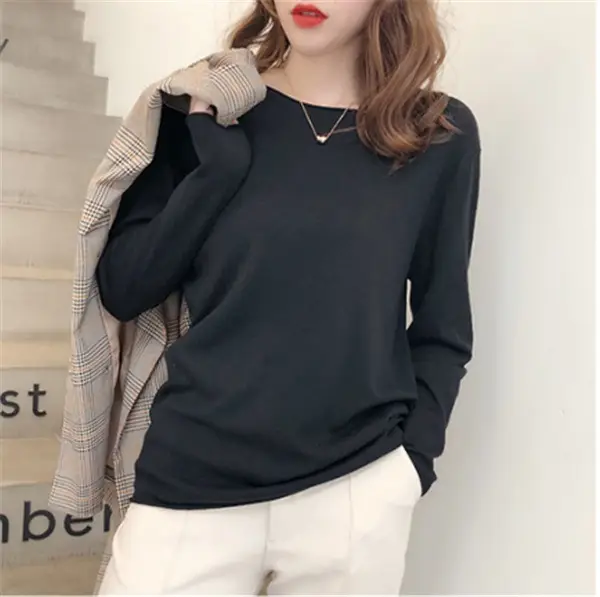 Women Green Knitted Round Neck Sweater Spring 2025 — feature 32