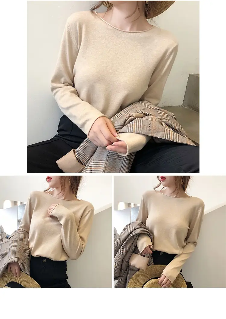 Women Green Knitted Round Neck Sweater Spring 2025 — feature 8