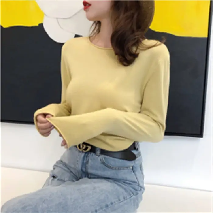 Women Green Knitted Round Neck Sweater Spring 2025 - Image 3