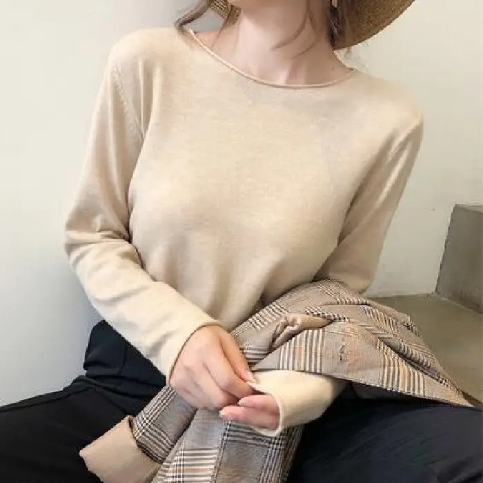 Women Green Knitted Round Neck Sweater Spring 2025 - Image 8