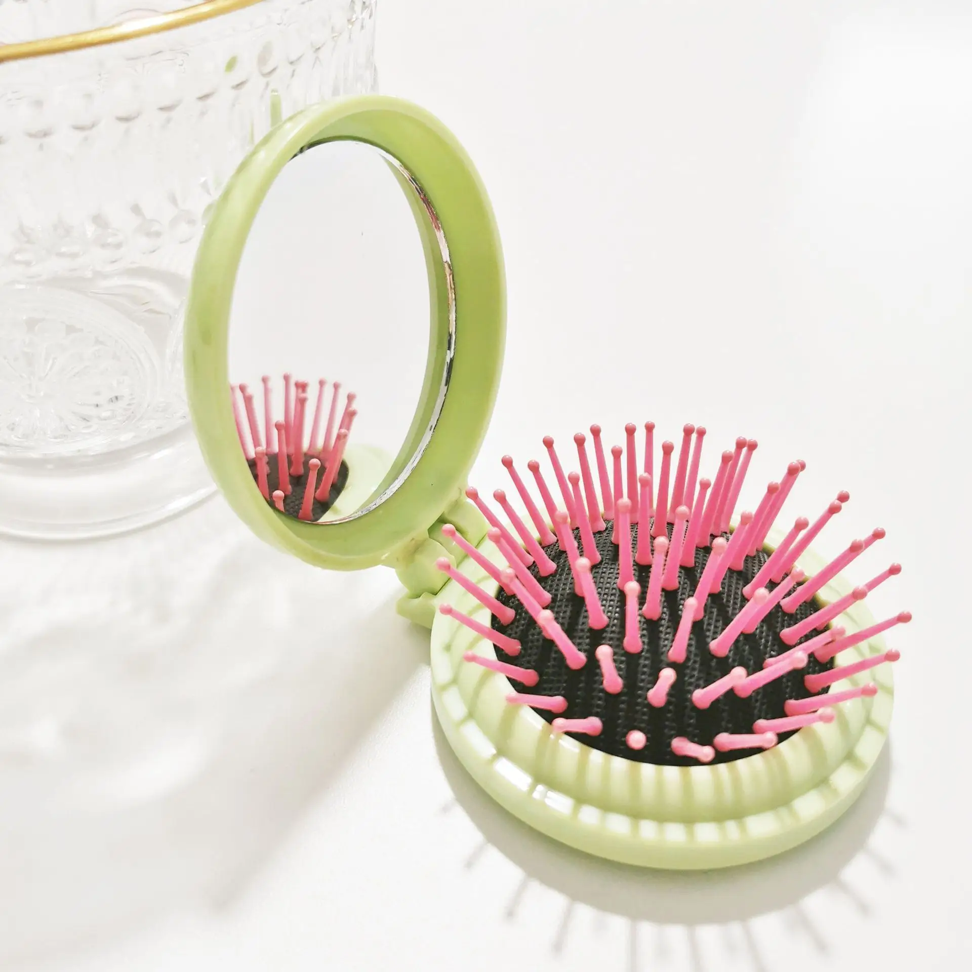 Cross-border Comb Pink Yellow Mirror Cosmetic Mirror Cute Air Cushion Comb - Image 13