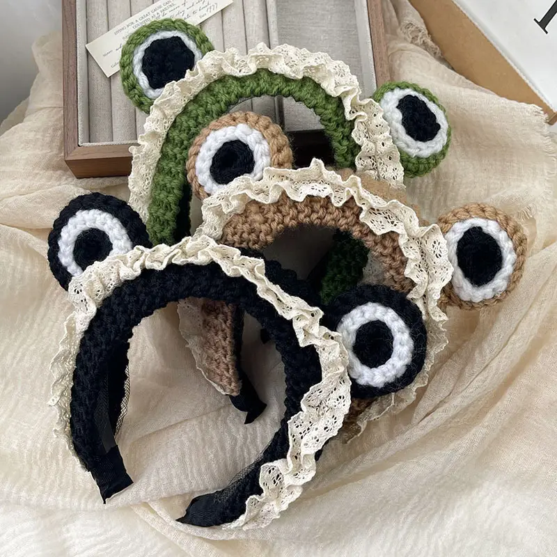 Cute Wool Knitted Frog Headband for Women - Image 10