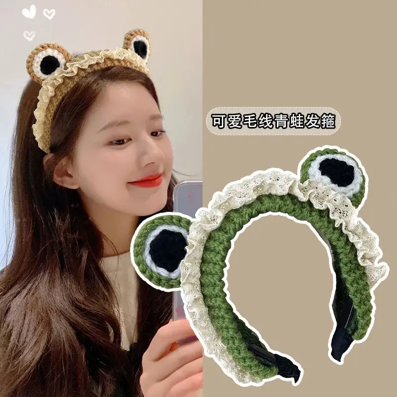 Cute Wool Knitted Frog Headband for Women - Image 11