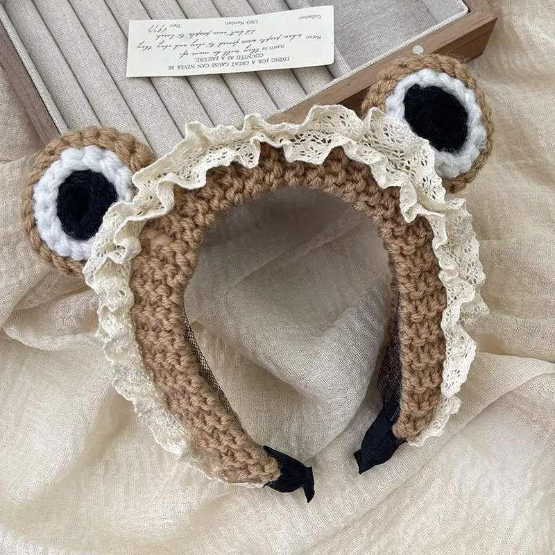 Cute Wool Knitted Frog Headband for Women - Image 6