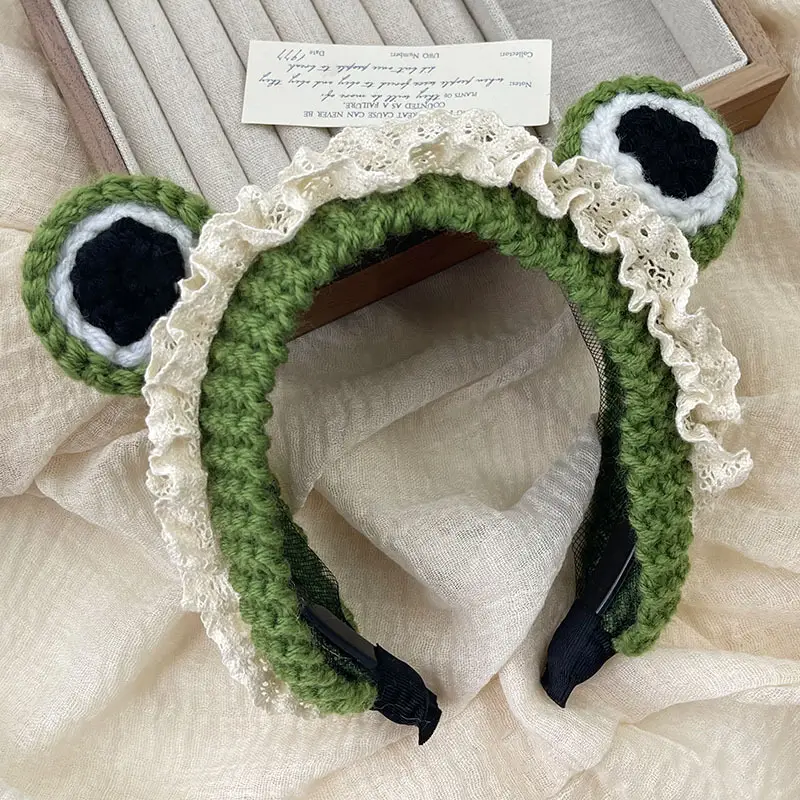 Cute Wool Knitted Frog Headband for Women - Image 7