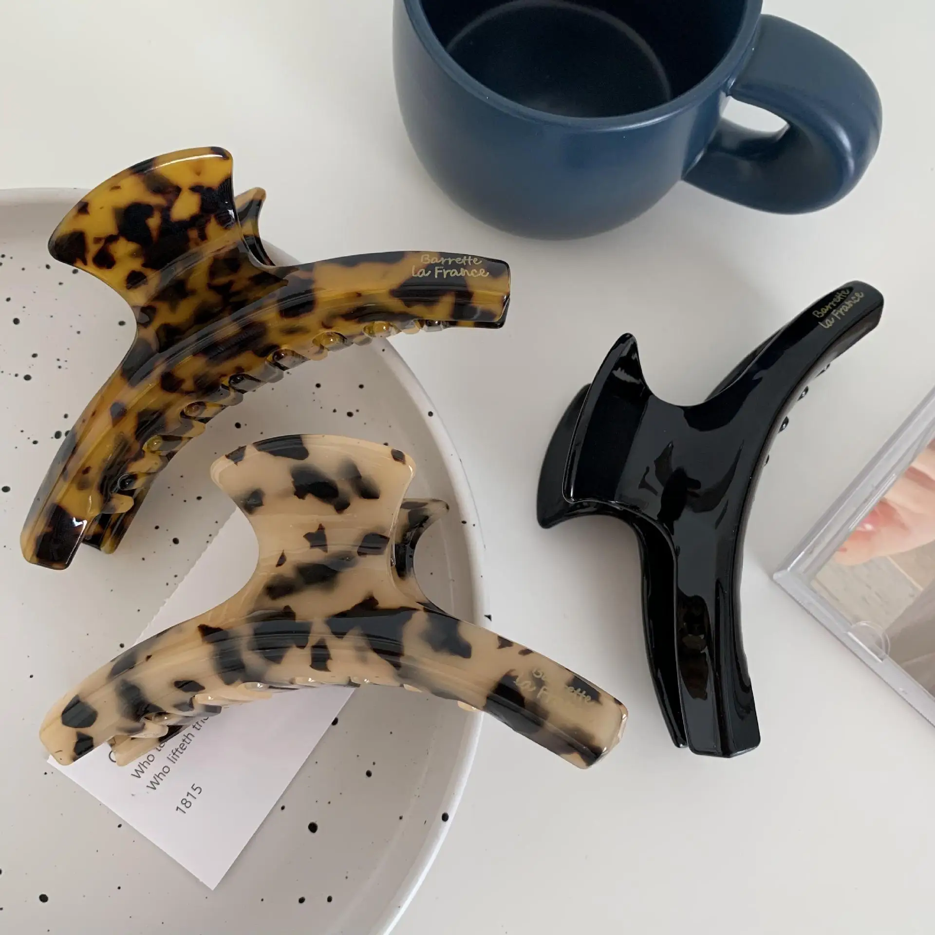 Korean Hairpin Shark Clip Acetic Acid Leopard Print Grab