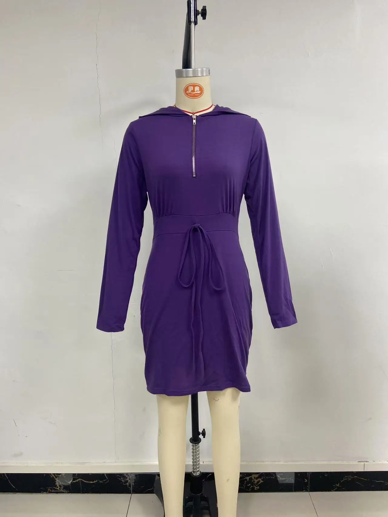 Black Slim Fit Hooded Sweater Skirt for Women — feature 26