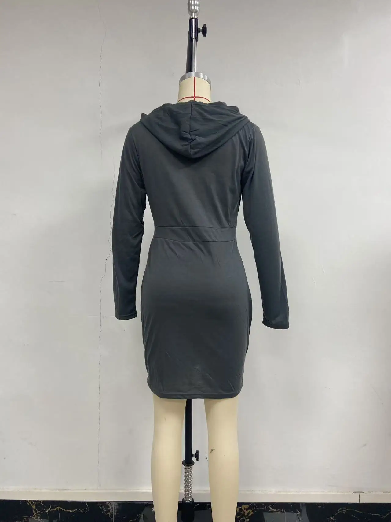 Black Slim Fit Hooded Sweater Skirt for Women — feature 27