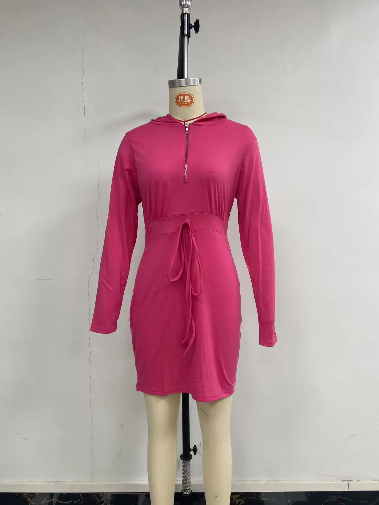 Black Slim Fit Hooded Sweater Skirt for Women — feature 30