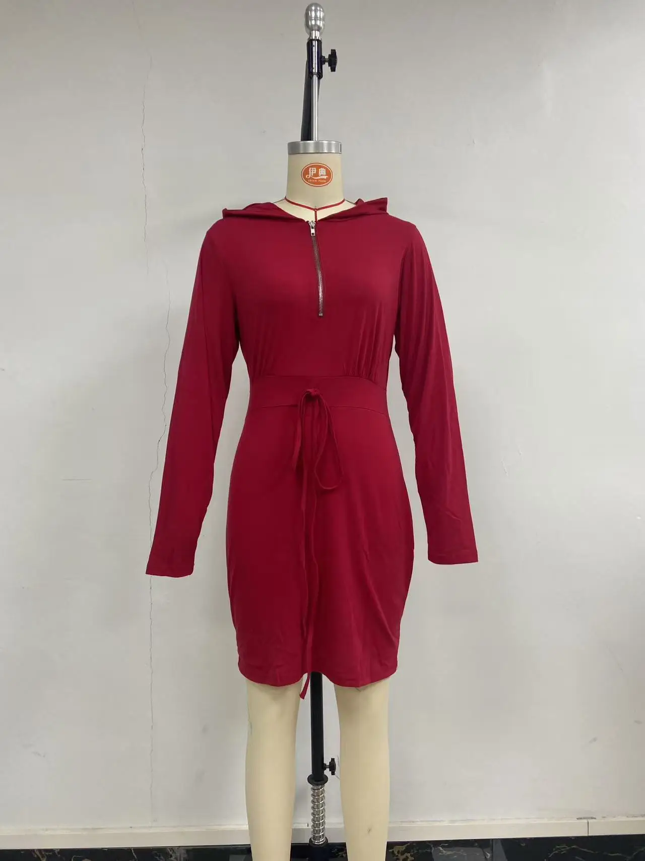Black Slim Fit Hooded Sweater Skirt for Women — feature 32