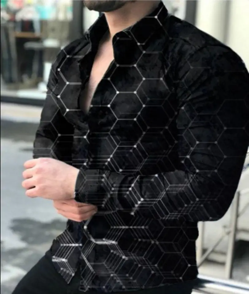Men's Red Polka Dot Long Sleeve Shirt Plus Size
