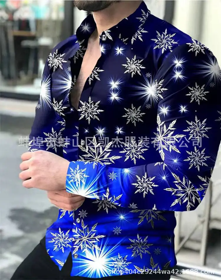 Men's Red Polka Dot Long Sleeve Shirt Plus Size