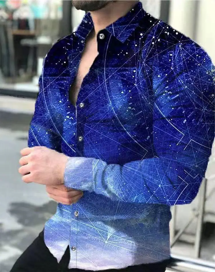 Men's Red Polka Dot Long Sleeve Shirt Plus Size