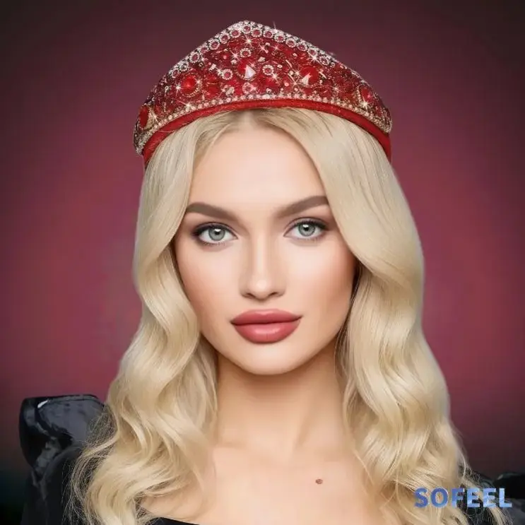 Baroque Red Crystal Hairband for Women - Image 20