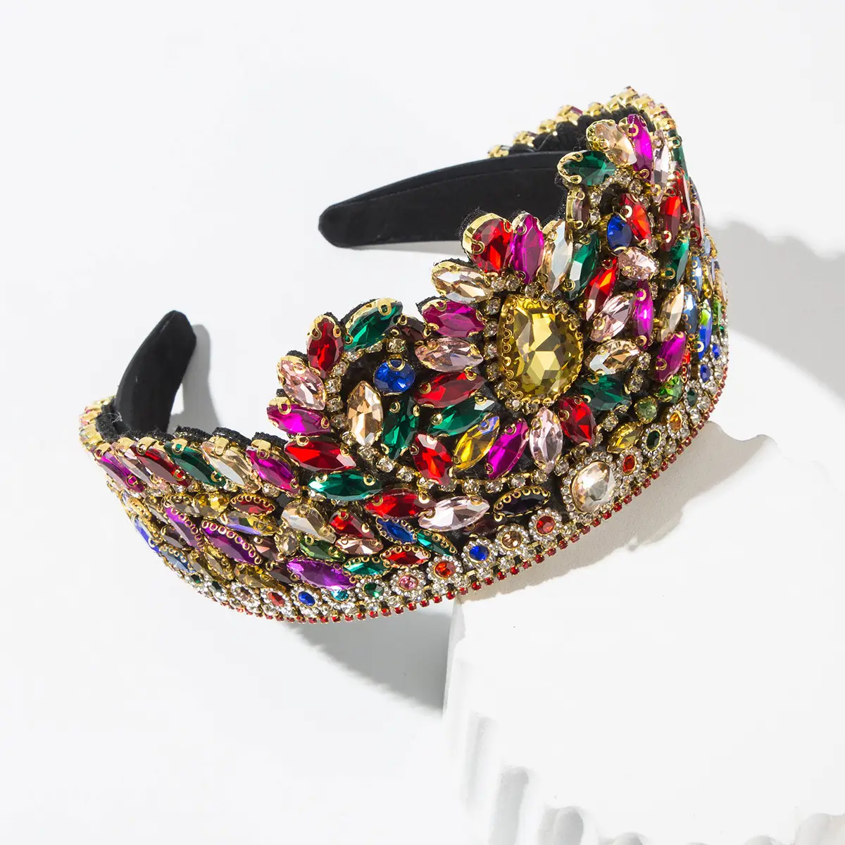 Baroque Red Crystal Hairband for Women - Image 15