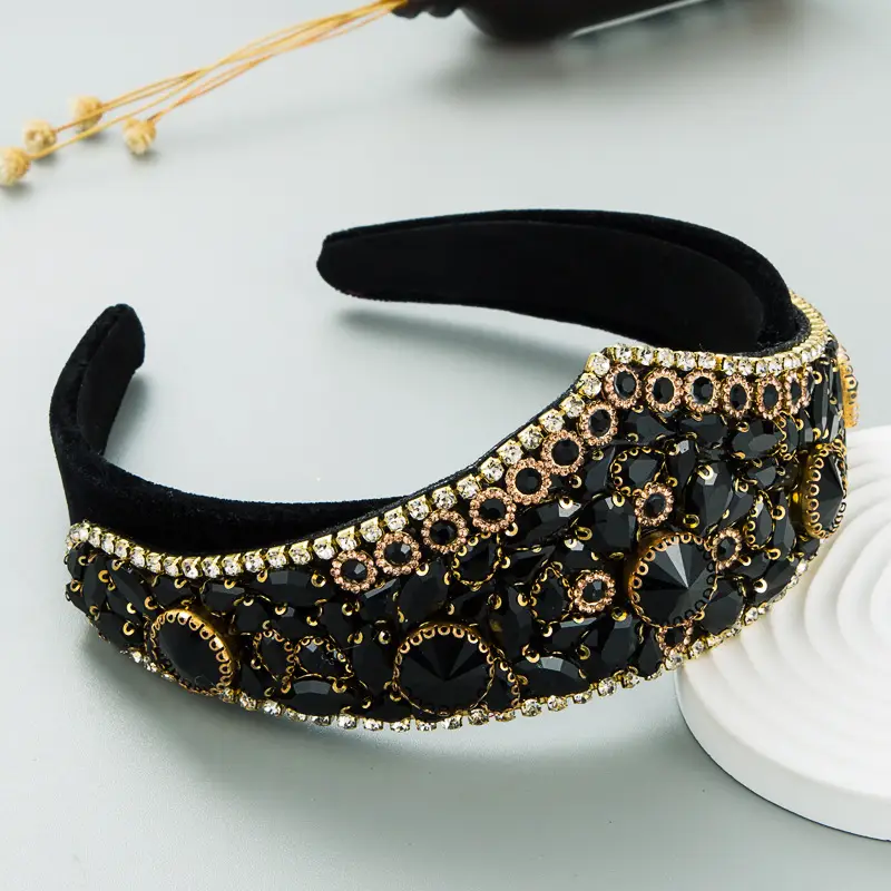 Baroque Red Crystal Hairband for Women - Image 3