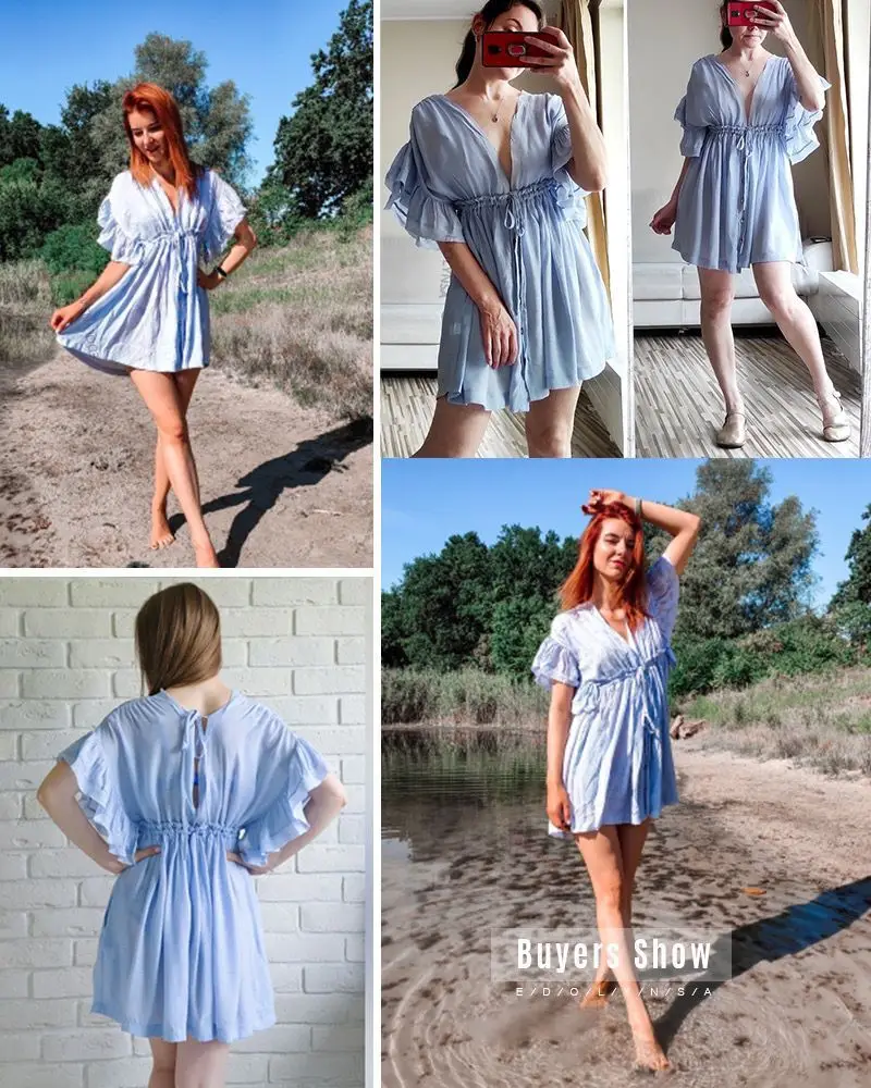 White Backless Dress with Belt for Summer — feature 3