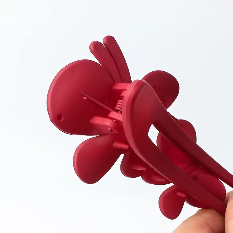 Double Butterfly Hair Clip Pink Frosted Size