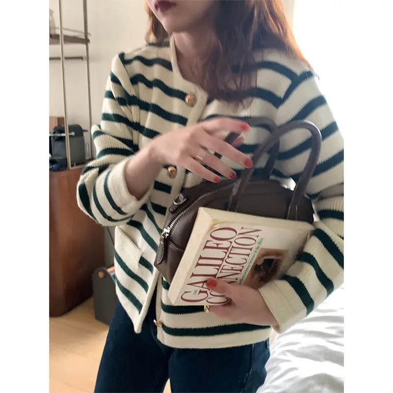 Women Striped Knitted Cardigan Autumn Winter Inner Top - Image 7