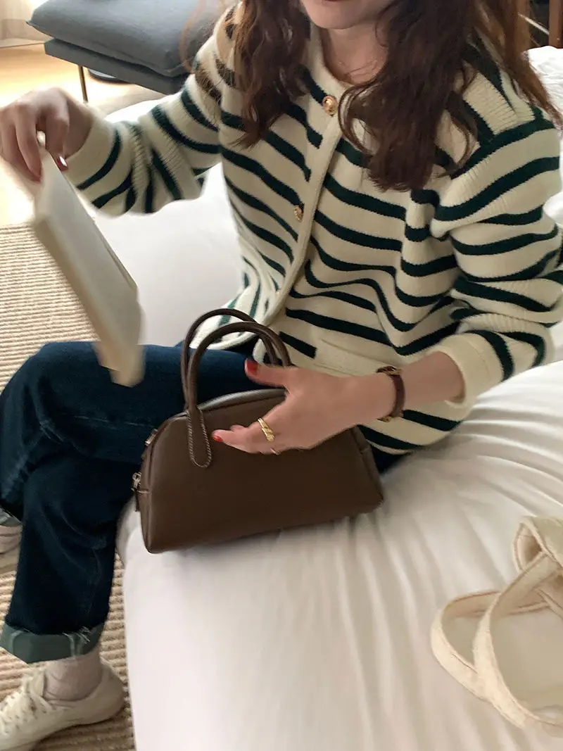Women Striped Knitted Cardigan Autumn Winter Inner Top — feature 10