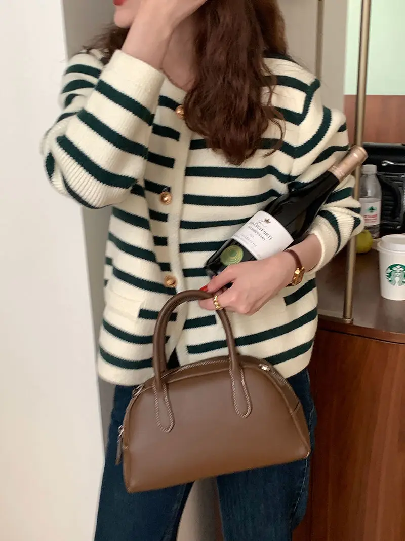 Women Striped Knitted Cardigan Autumn Winter Inner Top — feature 24
