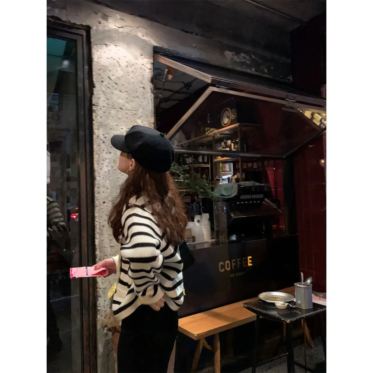 Women Striped Knitted Cardigan Autumn Winter Inner Top - Image 2