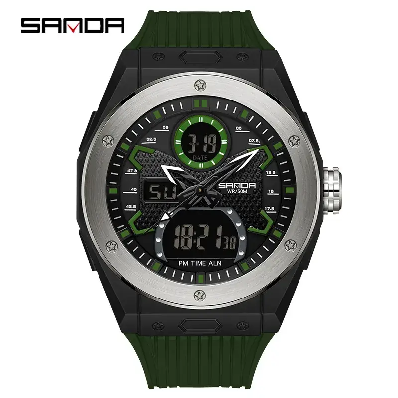 Sanda Multifunctional Men's Watch Black Gold Waterproof - Image 12