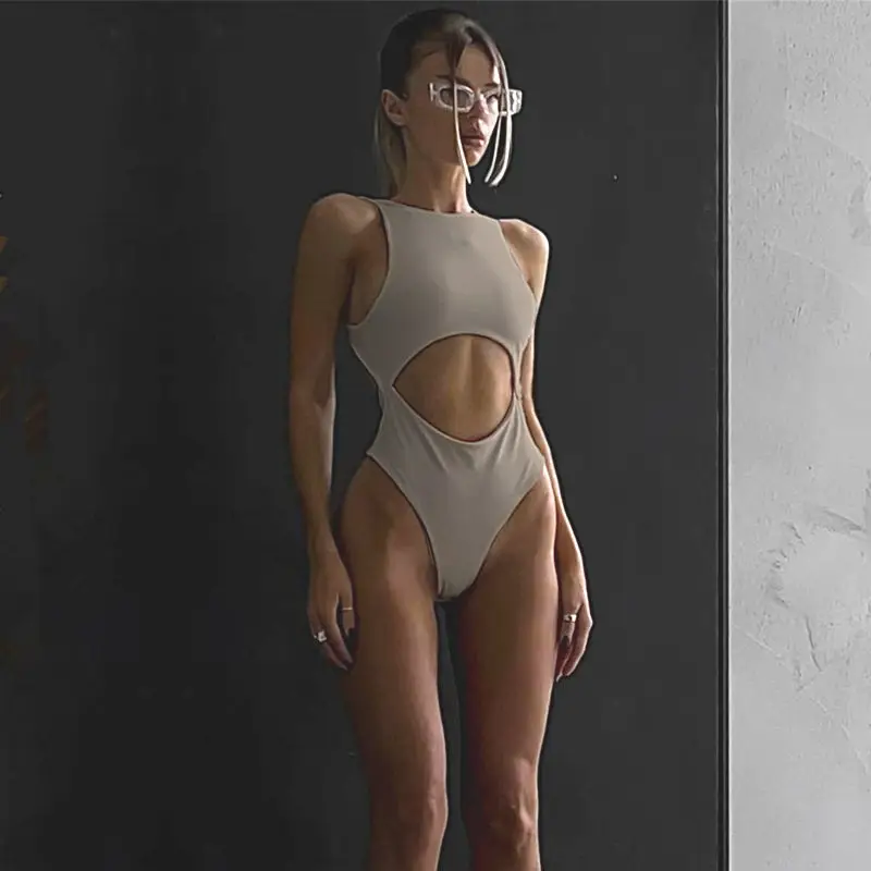 2022 Cross-Border Women's Black Cut-Out Body Suit - Image 4