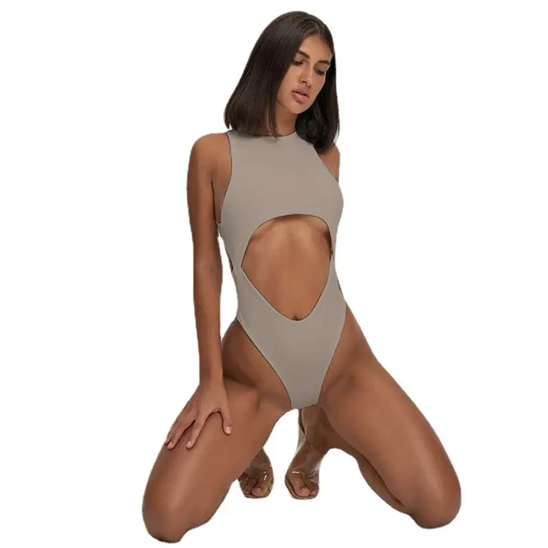 2022 Cross-Border Women's Black Cut-Out Body Suit - Image 6