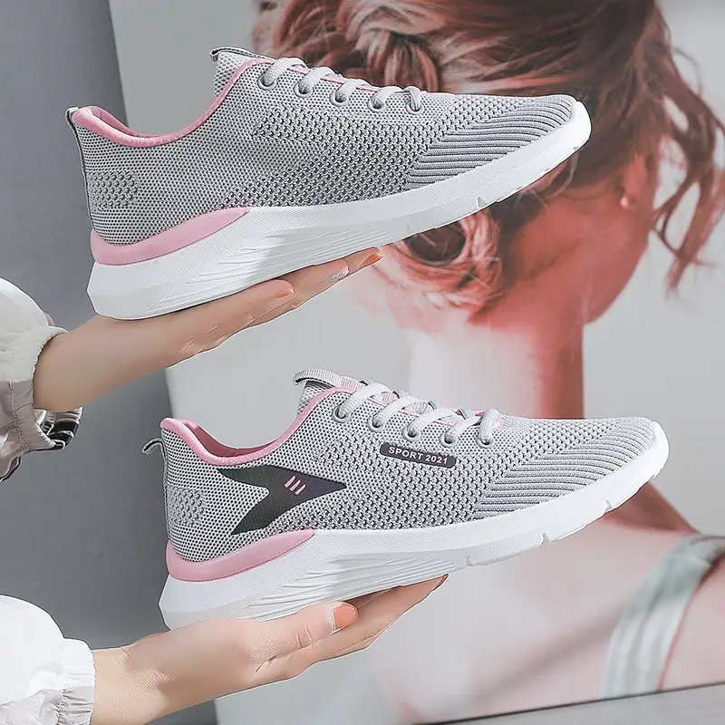 Women's Sneakers, Autumn and Winter Styles, Trendy Shoes, Fashionable Korean Style Casual Shoes, Live Streaming Dropshipping, Fly-Knit Breathable Women's Shoes