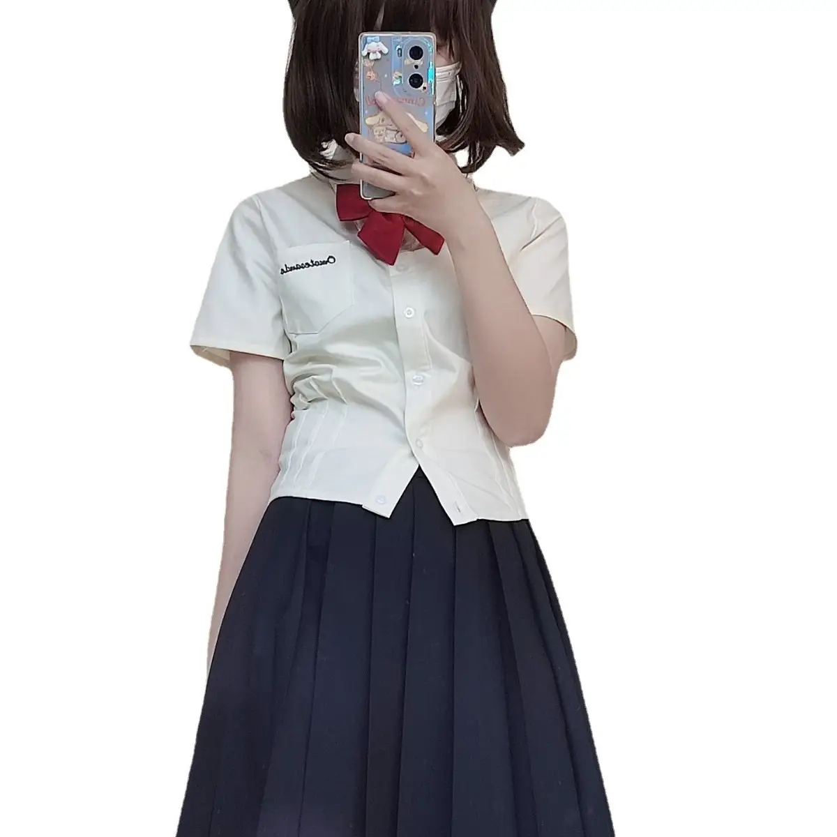 Japanese School Sister Graduation Shirt Top White Short Sleeve Women's Summer College Style - Image 7
