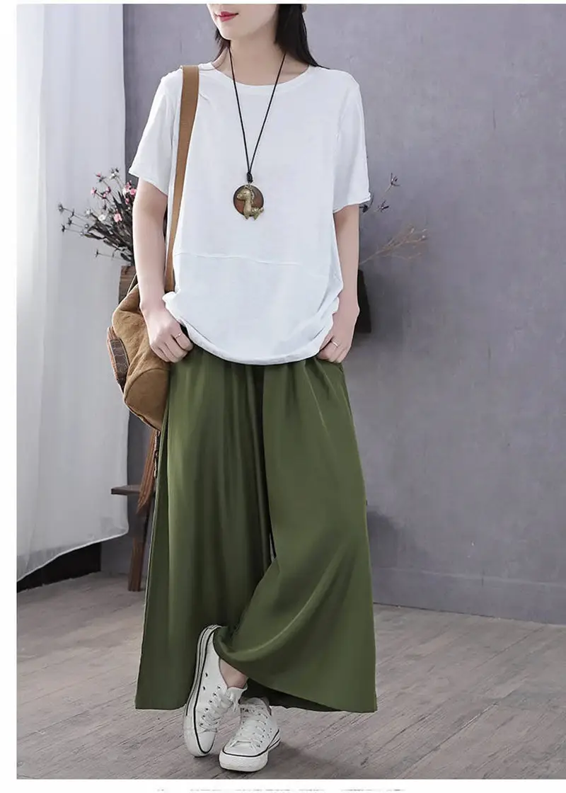 Women Loose Slim T-shirt Brown Artistic Design Large — feature 23