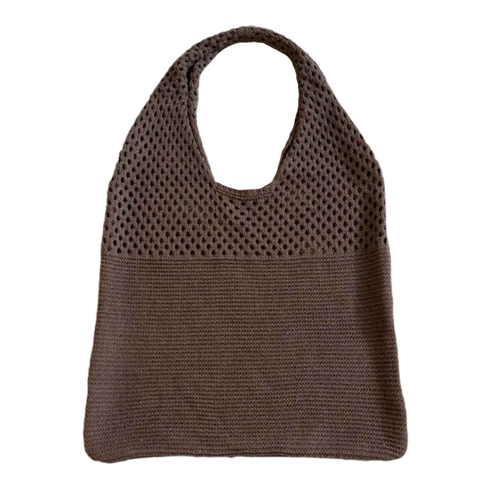 Green Knitted Shoulder Bag Large Capacity Tote Bag