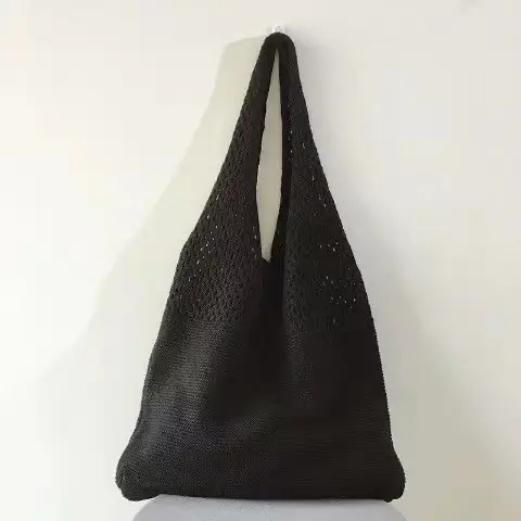 Green Knitted Shoulder Bag Large Capacity Tote Bag