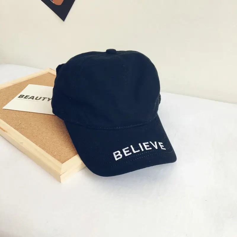 Believe Black Embroidered Baseball Cap for Girls - Image 2