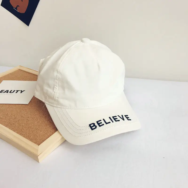 Believe Black Embroidered Baseball Cap for Girls - Image 3