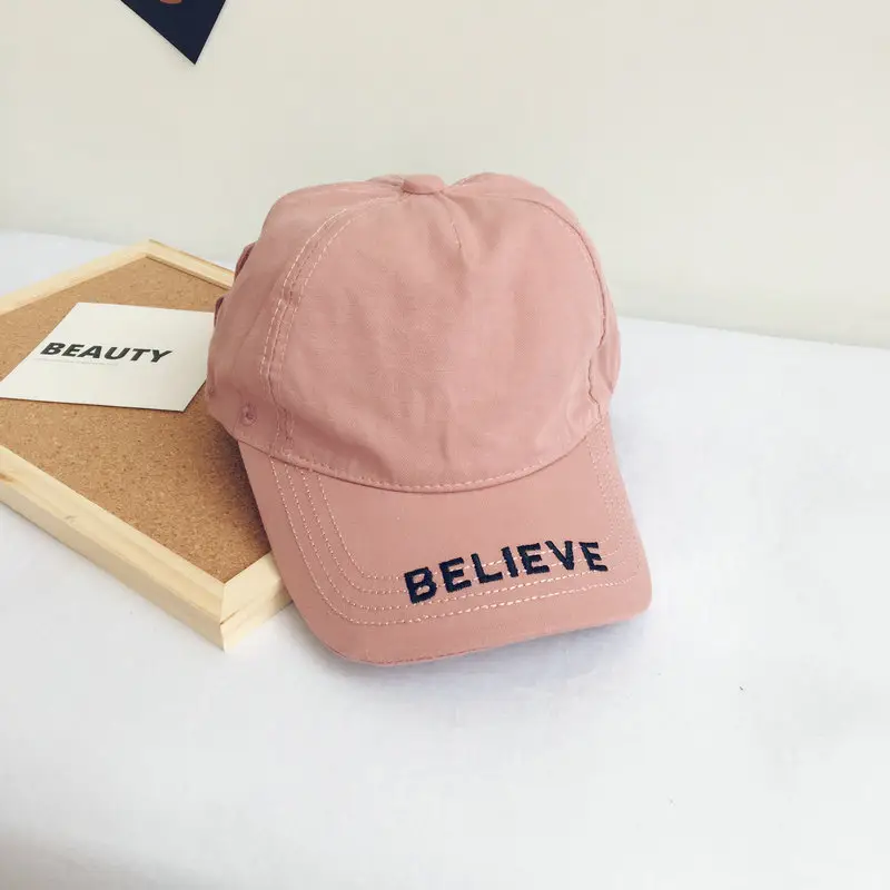 Believe Black Embroidered Baseball Cap for Girls - Image 4