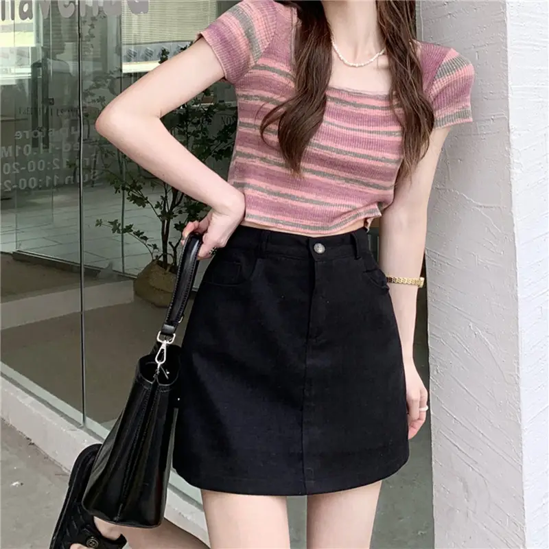 Women Anti-Exposure Hip-Cover Skirt Pink 2025 - Image 6