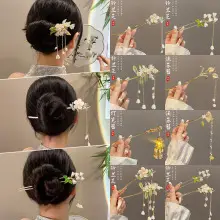 Elegant Bow Tie Ponytail Ribbon Hair Rope Pearl Pendant Women — feature 27