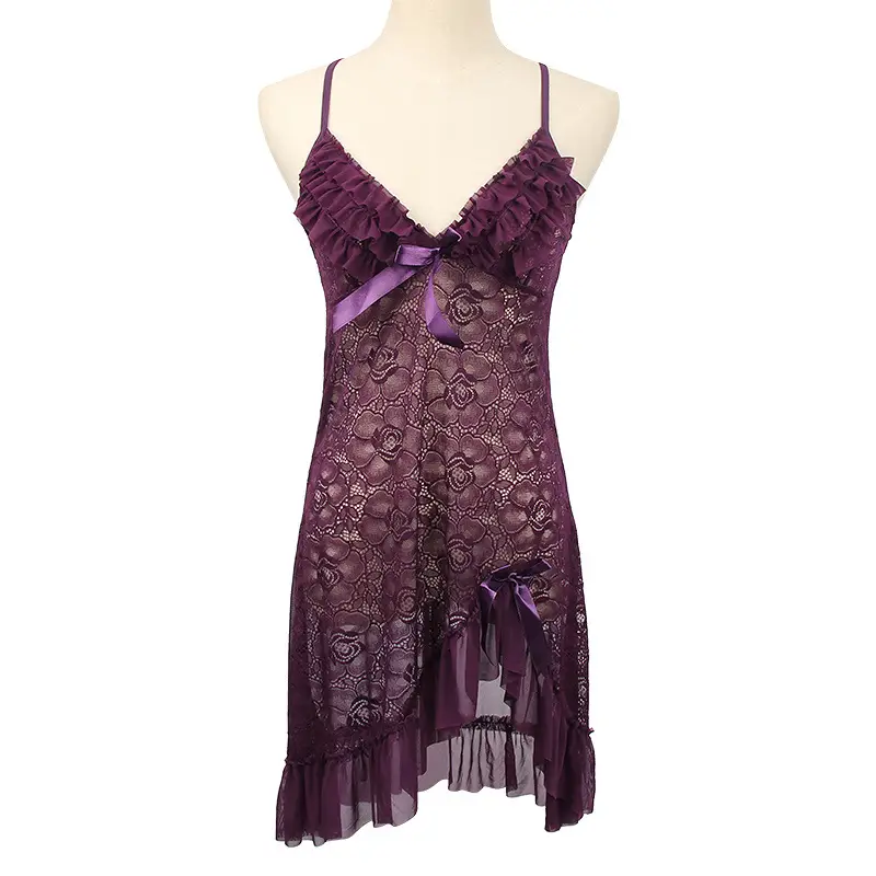 Sexy Lace Backless Nightdress for Women - Image 3