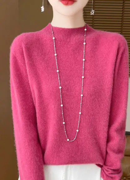 Women Woolen Half-Turtleneck Sweater Yellow - Image 16