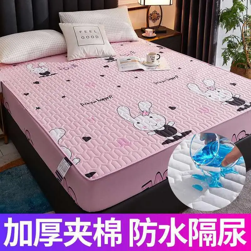 Cross-border cotton waterproof bed hat thickened urine-proof bedspread Simmons mattress protective cover cotton dust cover wholesale