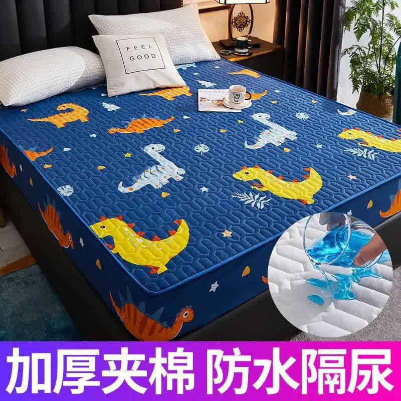 Cross-border cotton waterproof bed hat thickened urine-proof bedspread Simmons mattress protective cover cotton dust cover wholesale