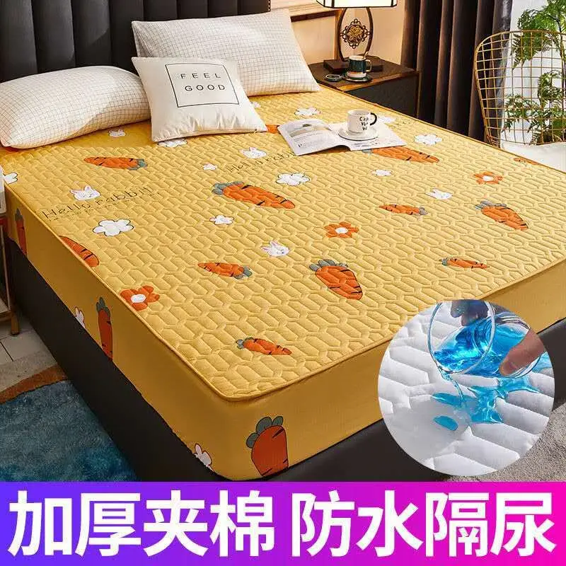 Cross-border cotton waterproof bed hat thickened urine-proof bedspread Simmons mattress protective cover cotton dust cover wholesale