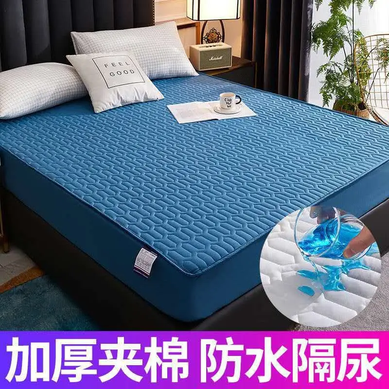 Cross-border cotton waterproof bed hat thickened urine-proof bedspread Simmons mattress protective cover cotton dust cover wholesale
