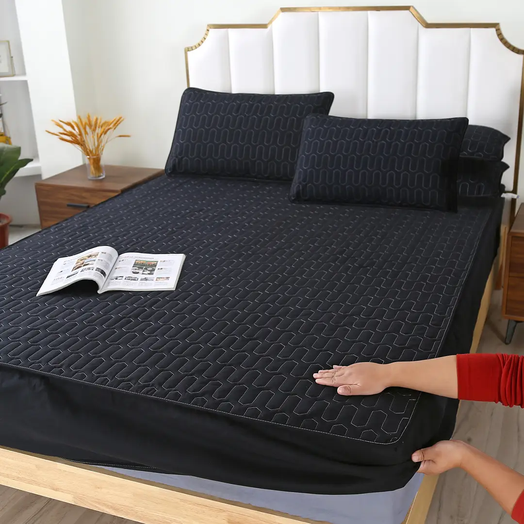 Cross-border cotton waterproof bed hat thickened urine-proof bedspread Simmons mattress protective cover cotton dust cover wholesale