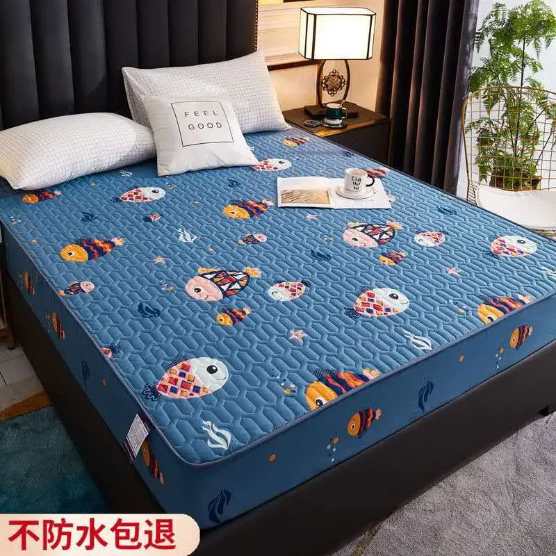 Cross-border cotton waterproof bed hat thickened urine-proof bedspread Simmons mattress protective cover cotton dust cover wholesale