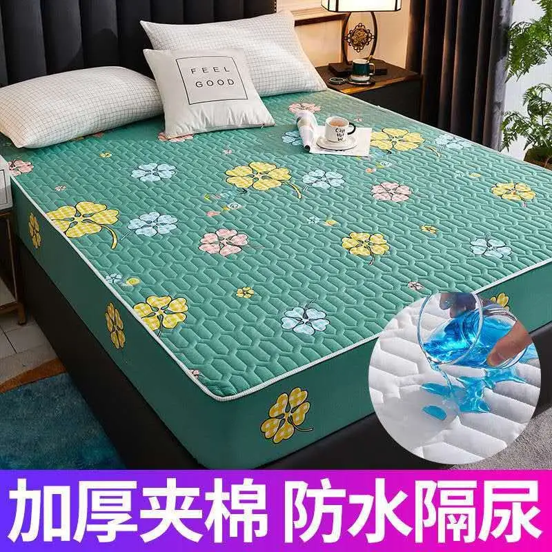 Cross-border cotton waterproof bed hat thickened urine-proof bedspread Simmons mattress protective cover cotton dust cover wholesale